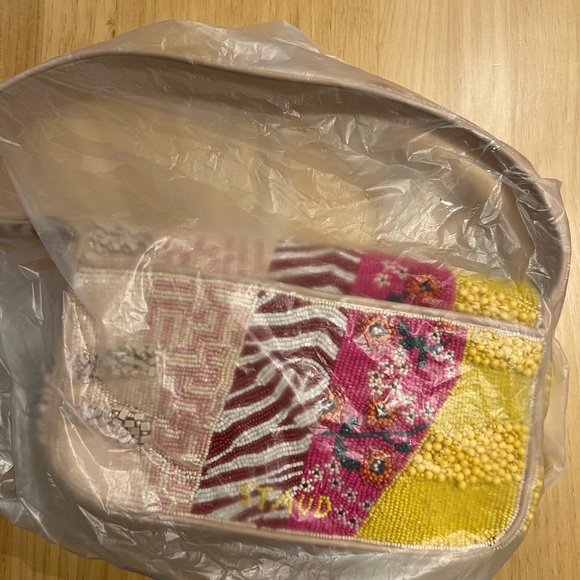 Staud Tommy Beaded Shoulder Bag Pink Patchwork - Limited Edition NWOT - Picture 6 of 7